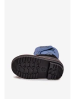 Dětské sněhule na suchý zip LCJ-25-10-3774 Modrá s černou vzor - Lee Cooper