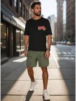 Pánské látkové bojové šortky zelené FashionStreet SX2508