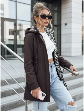Dámská bunda parka s odepínací kapucí hnědá FashionStreet TY5392