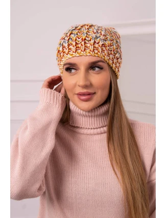 Dámská čepice s bambulí Maria K335 hořčicová Dámská čepice s bambulí Maria K335 hořčicová