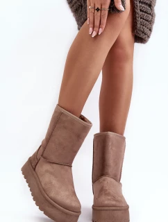 Dámské zimní boty s vystýlkou tmavě béžové Abrams