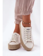 Dámské Tenisky Na Platformě S Pletením Lee Cooper LCW-25-02-3284 Světle Béžové Dámské Tenisky Na Platformě S Pletením Lee Cooper LCW-25-02-3284 Světle Béžové