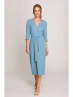 Šaty S396 zavazovací tyrkysově modré - Stylove
