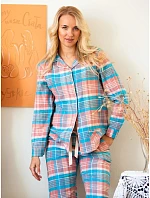 Pyžamo Key LNS 435 B26, dlouhé rukávy, velikosti S–XL, rozepínací Pyžamo Key LNS 435 B26, dlouhé rukávy, velikosti S–XL, rozepínací
