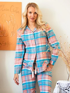 Pyžamo Key LNS 435 B26, dlouhé rukávy, velikosti S–XL, rozepínací