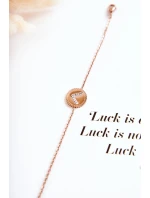 Dámský náramek celebrit s ornamentem a kubickými zirkony v růžovém zlatě