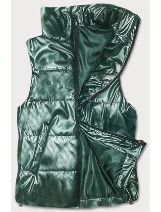 Krátká zelená dámská vesta se stojáčkem (B8152-10) Krátká zelená dámská vesta se stojáčkem (B8152-10)