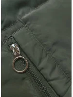 Khaki-béžová oboustranná krátká bunda s kapucí (B8181-11046) Khaki-béžová oboustranná krátká bunda s kapucí (B8181-11046)