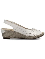 Rieker 624H1-60 dámské kožené sandály na platformě s mašlí