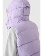 Dámský Péřový Bezrukávník S Kapucí Fialový 4F 4FWAW24TVJAF141-52S
