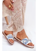 Dámské Pantofle Na Plochém Podpatku S Mašlí Bílé Avenza