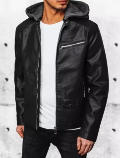 Pánská kožená bunda černá FashionStreet TX4387