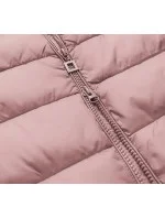 Prošívaná dámská bunda ve starorůžové barvě s kapucí (7754BIG) Prošívaná dámská bunda ve starorůžové barvě s kapucí (7754BIG)
