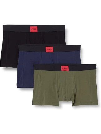 Pánské boxerky Hugo Trunk 3 Pak bavlněné spodní prádlo ve fitted střihu Pánské boxerky Hugo Trunk 3 Pak bavlněné spodní prádlo ve fitted střihu