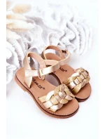 Dětské Sandály S Hadím Vzorem Zlaté Baxlee Dětské Sandály S Hadím Vzorem Zlaté Baxlee