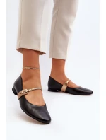 Dámské kožené baleríny na plochém podpatku Laura Messi 2774 černé