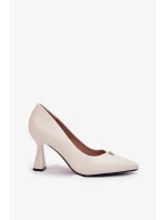 Elegantní dámské lodičky na rozšířeném jehlovém podpatku Vinceza – béžové Elegantní dámské lodičky na rozšířeném jehlovém podpatku Vinceza – béžové