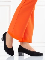 Designové lodičky dámské černé na širokém podpatku Designové lodičky dámské černé na širokém podpatku