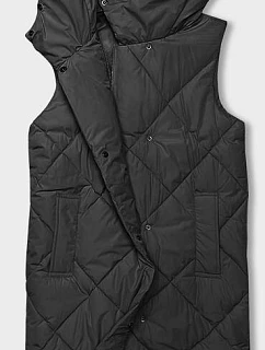 Dámská dlouhá vesta oversize černá (5M3165-392)