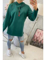 Zelená tunika na zip s kapucí Oversize