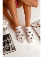 Skarpetki Damskie Bawełniane W Mopsy Ecru Skarpetki Damskie Bawełniane W Mopsy Ecru