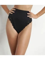 Dámská krajková tanga s vysokým pasem DIM DELICATE THONG - DIM - černá Dámská krajková tanga s vysokým pasem DIM DELICATE THONG - DIM - černá