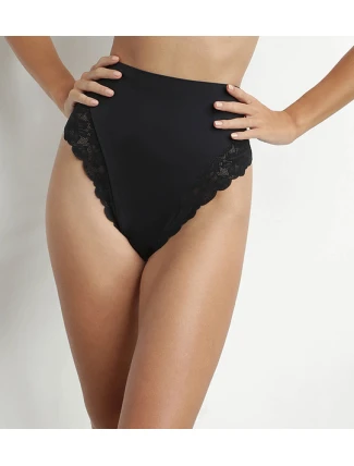 Dámská krajková tanga s vysokým pasem DIM DELICATE THONG - DIM - černá Dámská krajková tanga s vysokým pasem DIM DELICATE THONG - DIM - černá