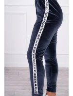 Velurová souprava s nápisem Queen graphite Velurová souprava s nápisem Queen graphite