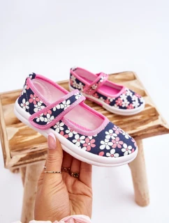 Dětské balerínky v květech námořnických modro-růžových Noah