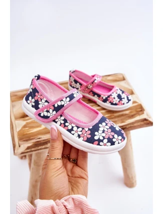 Dětské balerínky v květech námořnických modro-růžových Noah