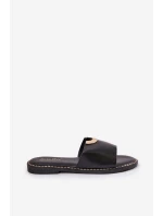 Dámské Pantofle Eko Kožené S Ozdobnými Detaily Oranžové Mevith