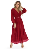 Dámské šaty 639-1 Vínová - Numoco