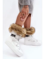 Dámské sněžné šněrovací boty bílé Santero