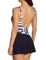 Jednodílné plavky se sukýnkou 7460 M1 tm.modro-bílé - Anita Jednodílné plavky se sukýnkou 7460 M1 tm.modro-bílé - Anita