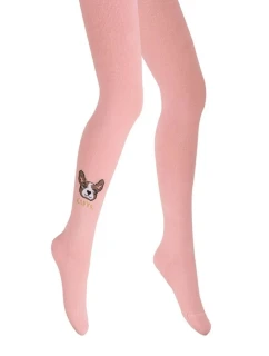 Vzorované punčocháče 6-11 let dívky RŮŽOVÉ 128/134