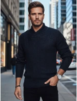 Pánský tmavě modrý svetr FashionStreet WX2257z Pánský tmavě modrý svetr FashionStreet WX2257z