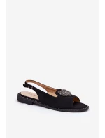 Dámské Sandály S Ozdobným Srdcem S.Barski KV27-018 Černé