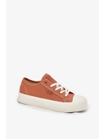 Dámské plátěné tenisky na platformě Big Star – oranžové