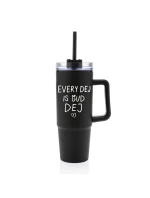 EVERY DEJ IS GUD DEJ - černý cestovní hrnek s průhledným víčkem 900 ml  