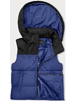 Dámská krátká vesta s kapucí j.style tmavě modro-černá (16M9112-184) Dámská krátká vesta s kapucí j.style tmavě modro-černá (16M9112-184)