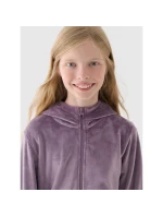 Dívčí velurová mikina s kapucí 4F Junior 4FJWAW24TSWSF1217-51S Dívčí velurová mikina s kapucí 4F Junior 4FJWAW24TSWSF1217-51S