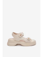 Dámské sandály se zlatými detaily béžové Luvira