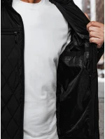 Pánská prošívaná bunda s kapucí černá FashionStreet TX4989