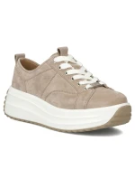 Dámské kožené boty na platformě béžové Filippo DP6795