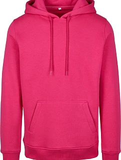 Build your Brand BY 011 Mikina s kapucí z těžké bavlny 56.0011 hibiscus pink