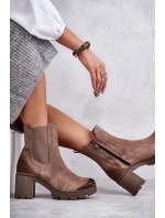 Dámské semišové boty na platformě Béžove Martine