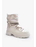 Dámské sněhule s ozdobným šněrováním, bílá Rilana