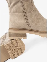 Stylové dámské hnědé  kotníčkové boty platforma