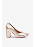 Kožené lodičky Lewski 3117 zlato