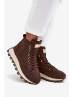 Zateplené dámské trapery na platformě hnědé Marivira Zateplené dámské trapery na platformě hnědé Marivira